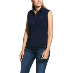 Prix Sleeveless Polo - Navy
