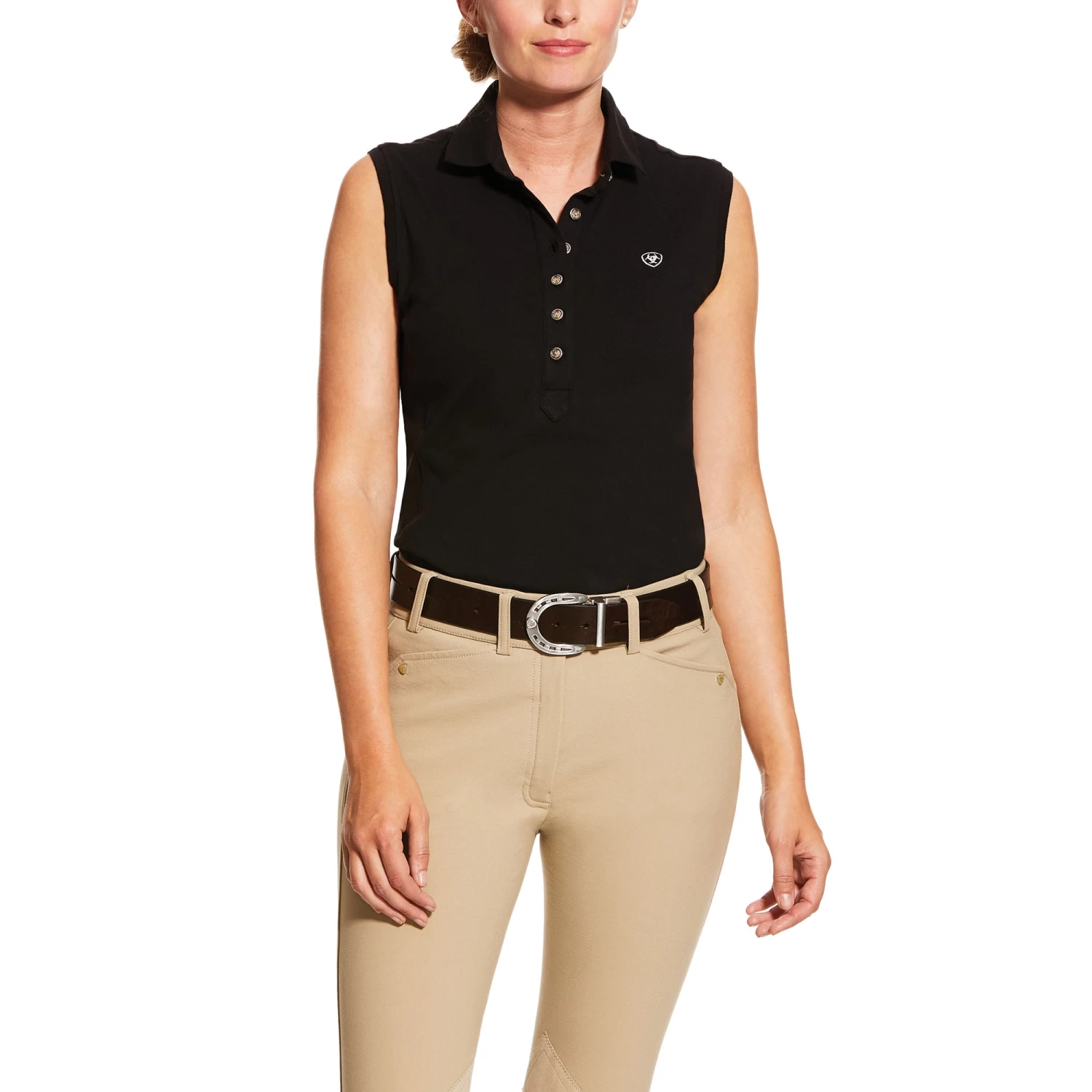 Prix Sleeveless Polo - Black 1 Prix Sleeveless Polo - Black