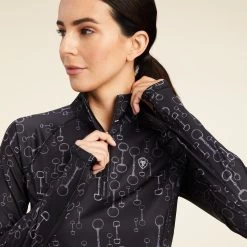 Lowell Functional Sweater- Black Bit Print -Horse Riding Equipment AR 10041207 3