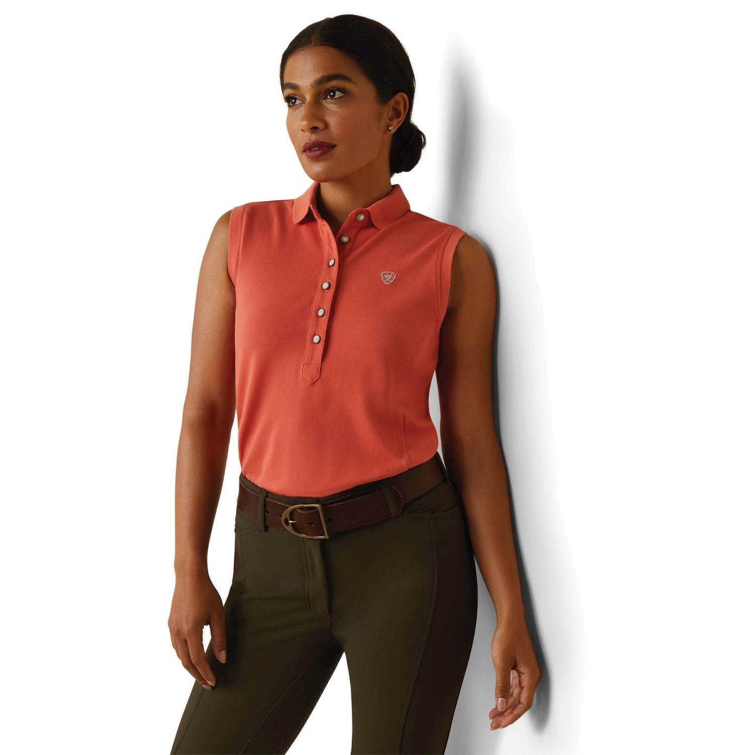 Prix 2.0 Sleeveless Polo - Burnt Sienna 1 Prix 2.0 Sleeveless Polo - Burnt Sienna