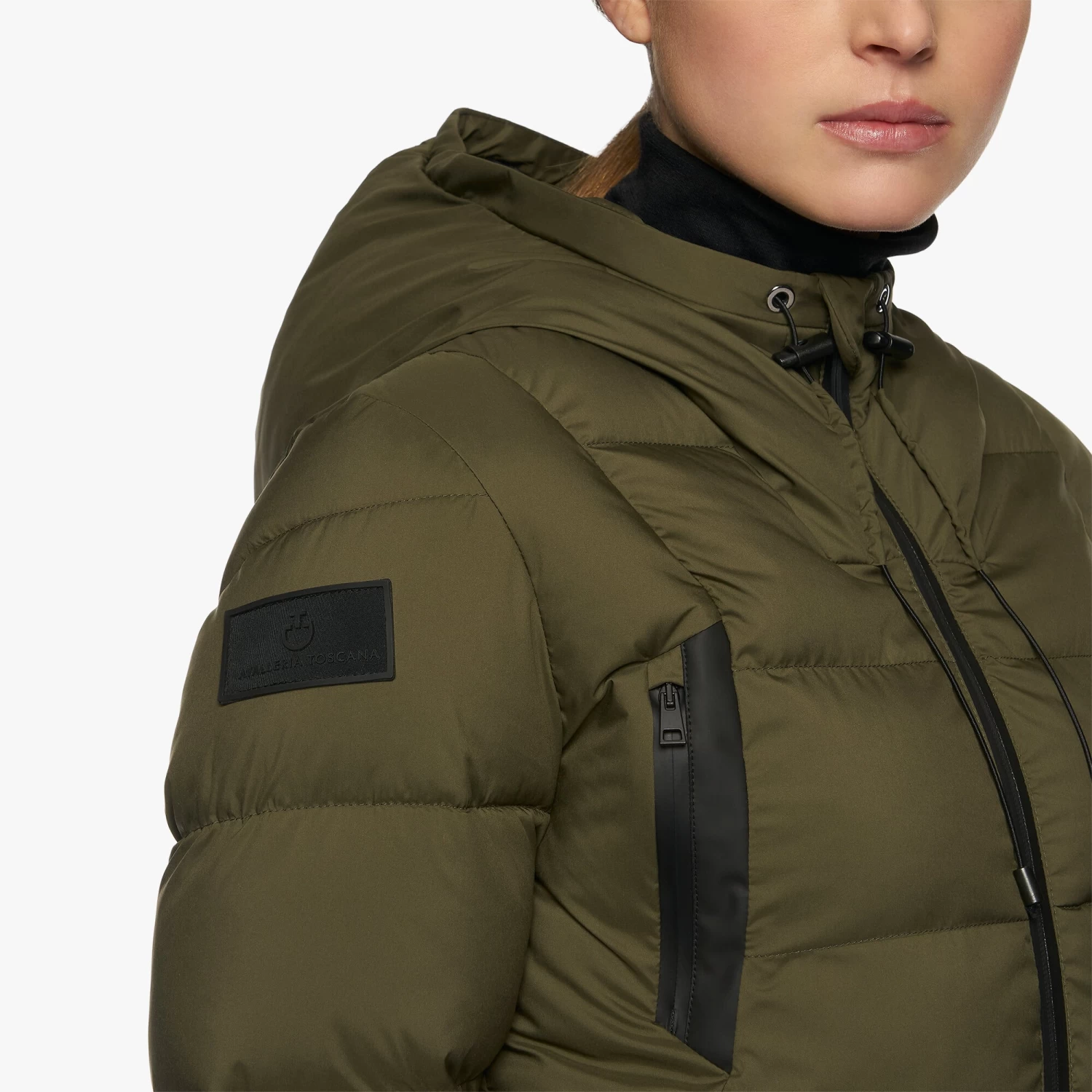 Matte Quilted Puffer Jacket - Green 3 Matte Quilted Puffer Jacket - Green - Image 3