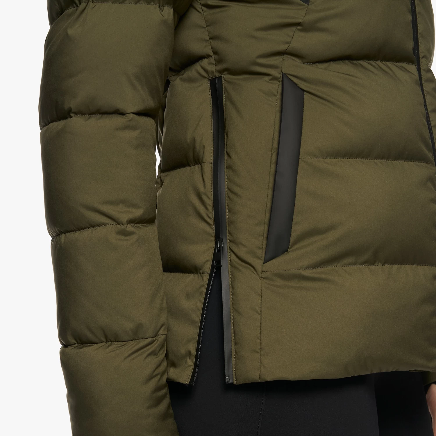 Matte Quilted Puffer Jacket - Green 4 Matte Quilted Puffer Jacket - Green - Image 4