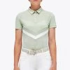Perforated Jersey Zip Polo - Light Green