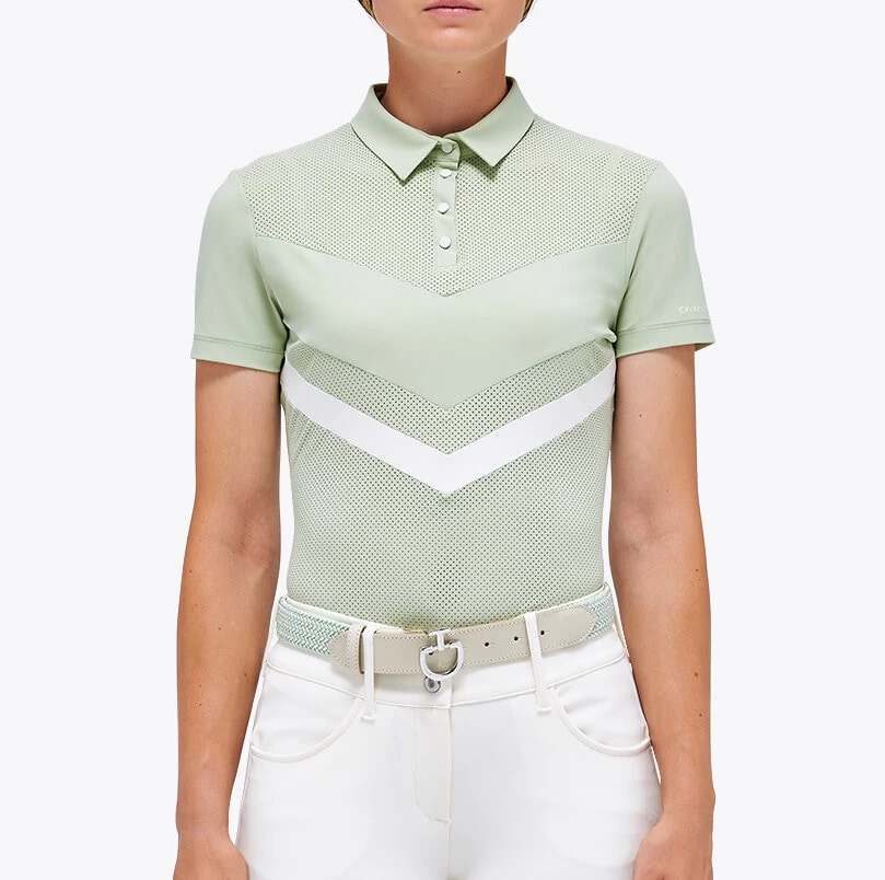 Perforated Jersey Zip Polo - Light Green 1 Perforated Jersey Zip Polo - Light Green