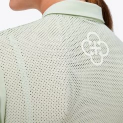 Perforated Jersey Zip Polo - Light Green 7 Perforated Jersey Zip Polo - Light Green -Horse Riding Equipment CT POD329 JF022 5L002