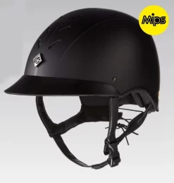 Myps Round Riding Helmet - Black -Horse Riding Equipment E 02090113