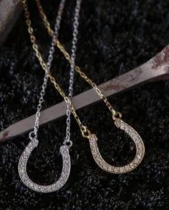 Gold Necklace, Horseshoe On Chain