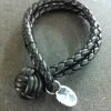 Leather Bracelet With Knot - Black