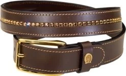 Belt With Rhinestones Stripe