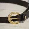 Belt With Crystal Buckle