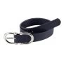 Faux Leather Belt - Navy/Silver