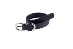 Faux Leather Belt - Navy/Silver