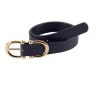 Faux Leather Belt - Navy/Gold