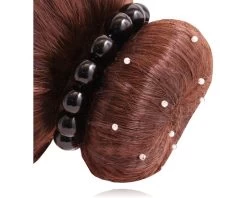 Large Pearl Scrunchie - Black