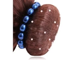 Large Pearl Scrunchie - Navy