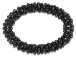 Shiny Beads Scrunchie - Crystal Jet