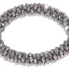 Shiny Beads Scrunchie - Silver