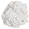 Satin Pearl Scrunchie - White