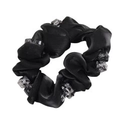 Diamond Bead Scrunchie - Black