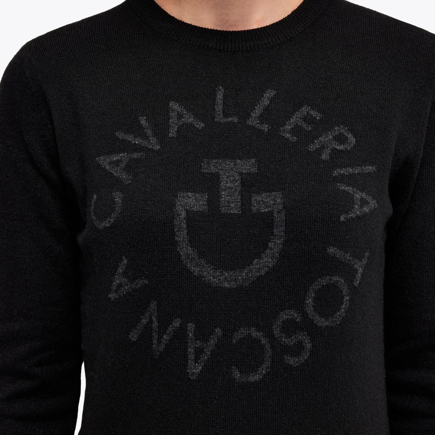 Cashmere Blend Crew Neck - Black 2 Cashmere Blend Crew Neck - Black - Image 2